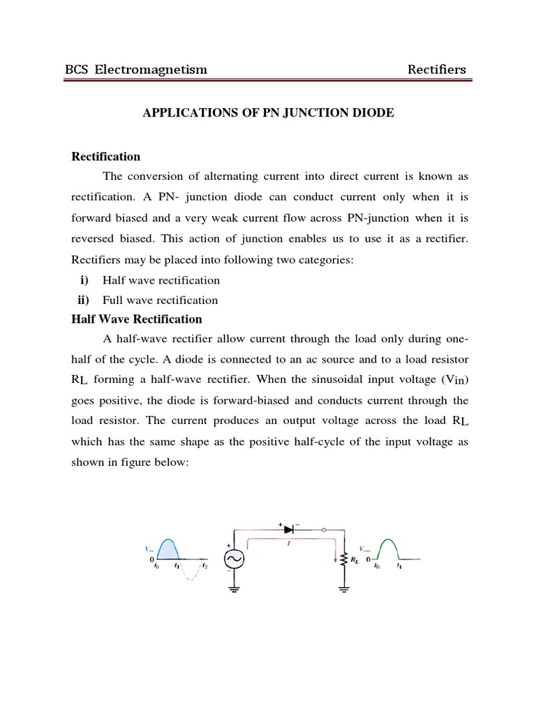 Applications of pn junction diode.pdf Rectifier Diode