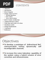 Objective. Block Diagram. Design Aspects of Noc.: Routing Algorithms. Flow Control. Error Control Scheme