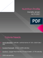 Nutrition Profile - Danielle Jensen