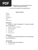 Design and Implementation of A Computer Based Quality Assurance Monitoring System