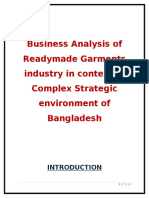 Business Analysis of Readymade Garments Industry in Context of Complex Strategic Environment of Bangladesh