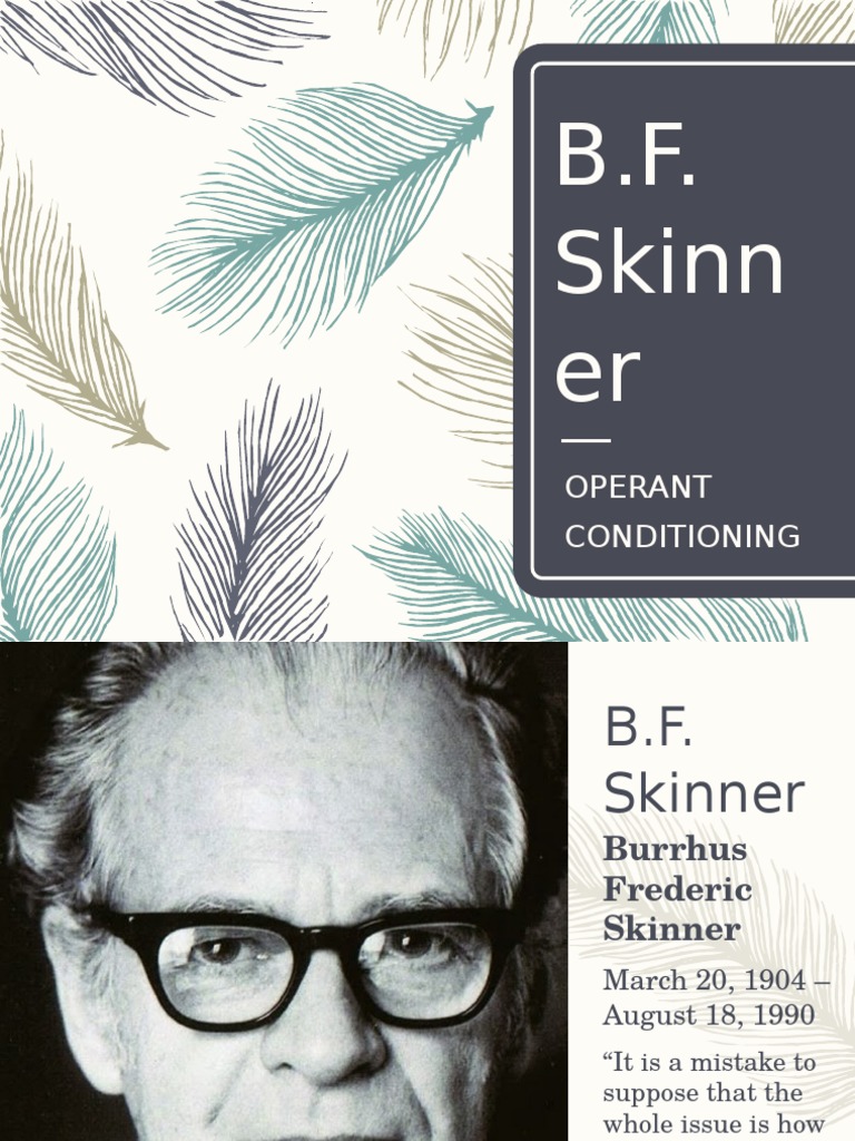 Bf Skinner and Operant Conditioning Reinforcement Psychological