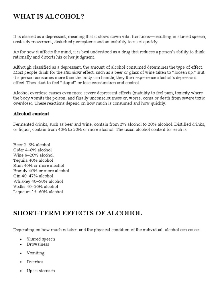 What Is Alcohol? PDF Alcoholic Drinks Alcohol Intoxication