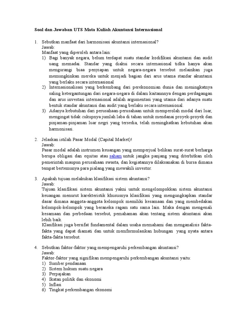 Soal Akuntansi Internasional Guru Paud