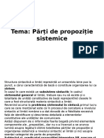 Tema: Părți de Propoziție Sistemice