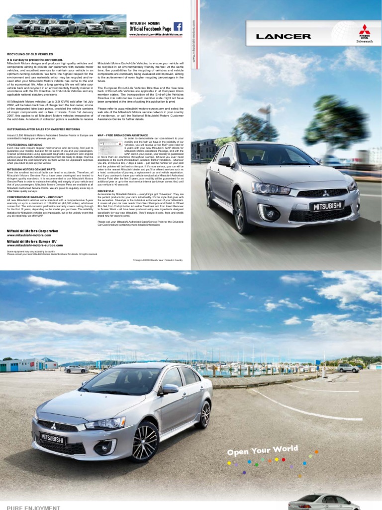 Lancer Specifications | PDF | Headlamp | Airbag