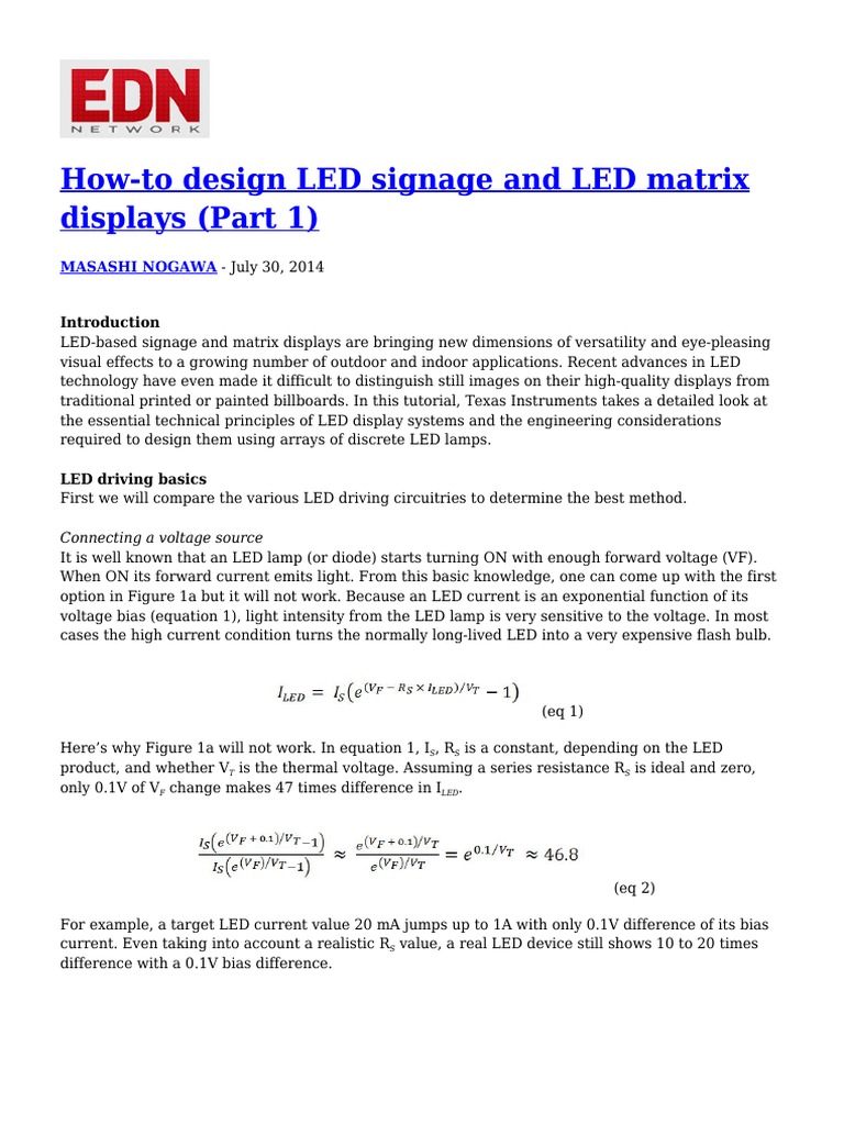 How To Design LED Signage and LED Matrix Displays Part 1 Circuit Diagram