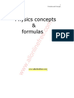 Physics Basic Concepts and Formulas