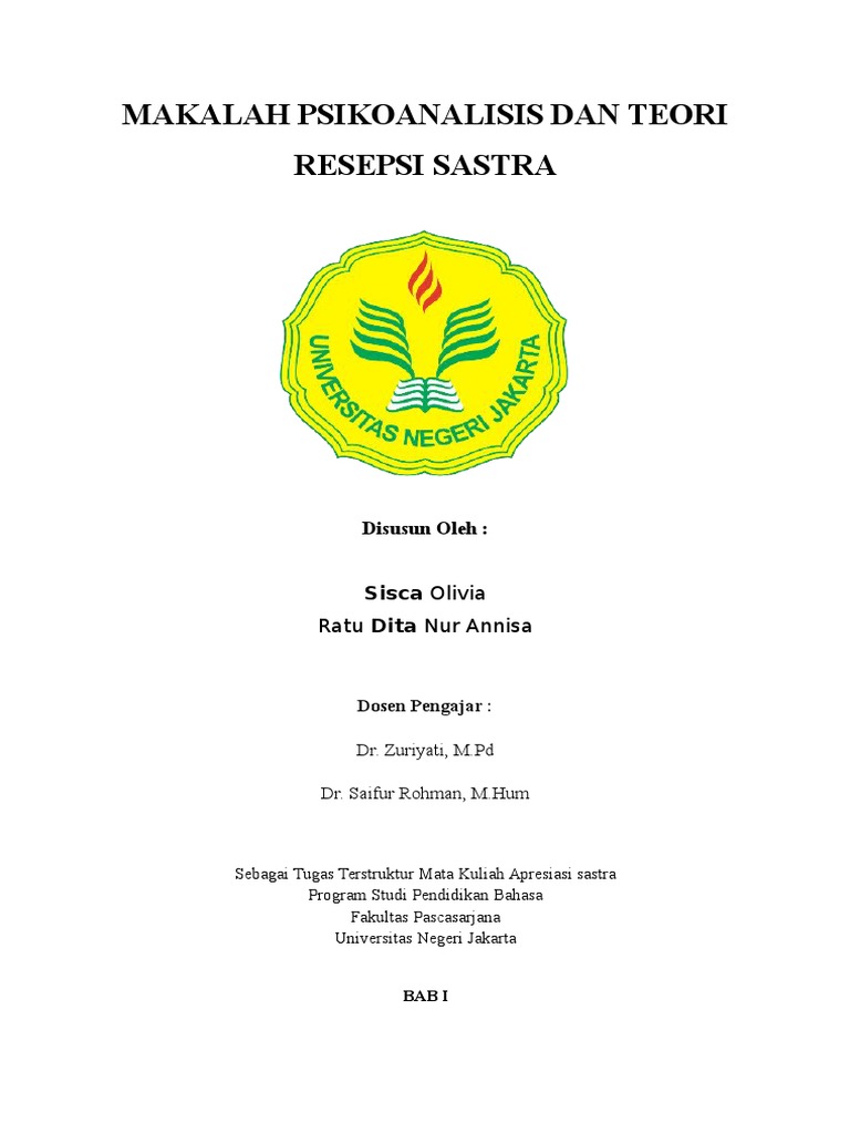 Makalah Psikoanalisis Dan Teori Resepsi Sastra Doc