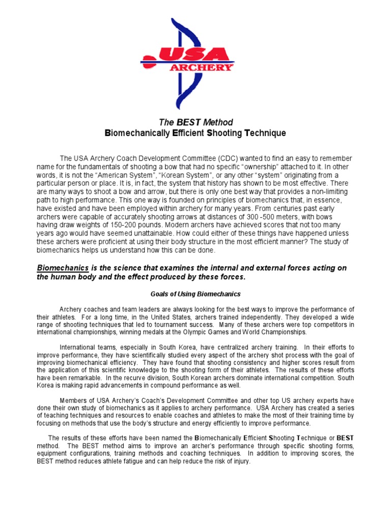 Archery Form Handbook PDF Archery Shoulder