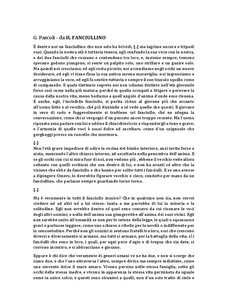 Pascoli Il Fanciullino PDF