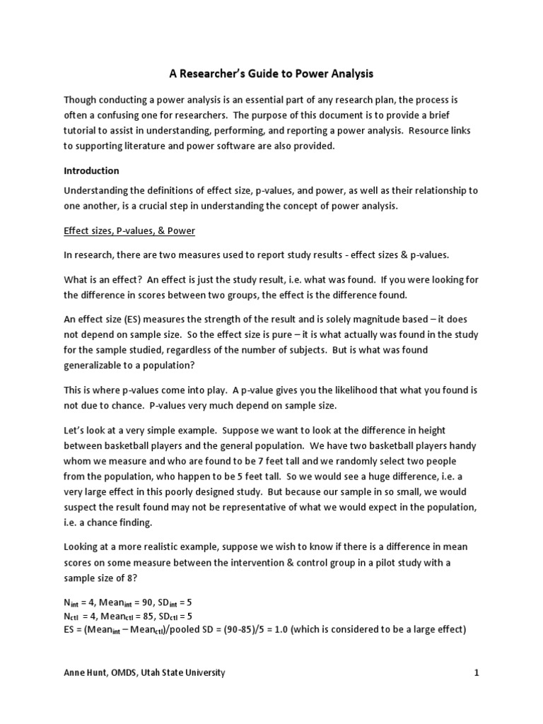 Guide to Power Analysis in Research | PDF | Career & Growth