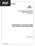 Download Cost Reduction of a product through Value Analysis  Value Engineering by QuEST Global SN31019163 doc pdf