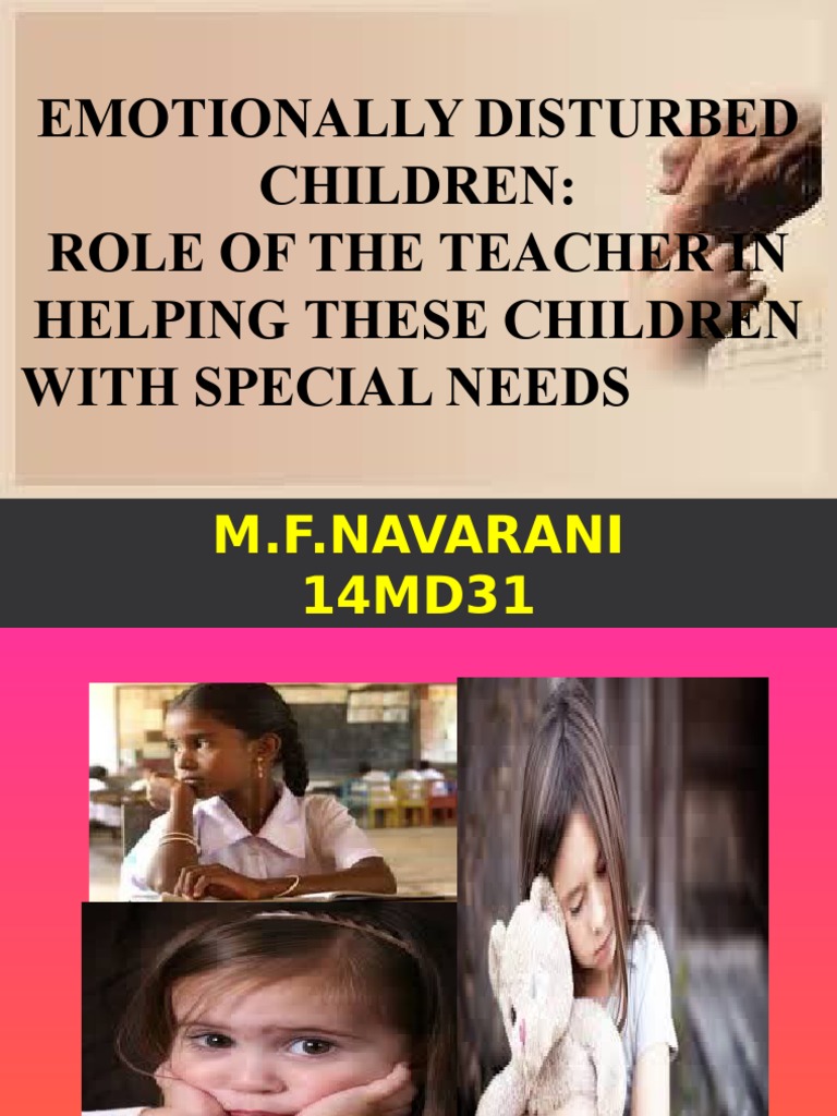 Supporting Emotionally Disturbed Children | PDF | Learning Disability ...