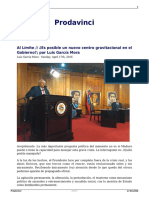 Luis García Mora - Es Posible Un Nuevo Centro Gravitacional Del Gobierno