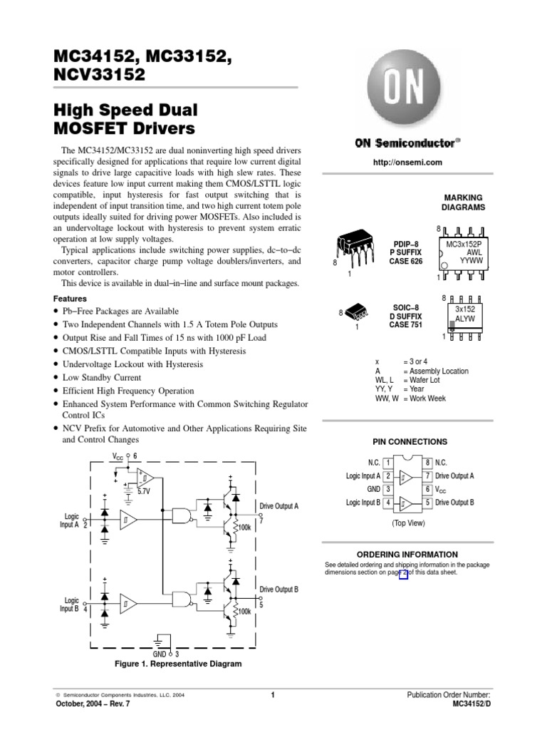 MC 34152 | PDF | Mosfet | Field Effect Transistor
