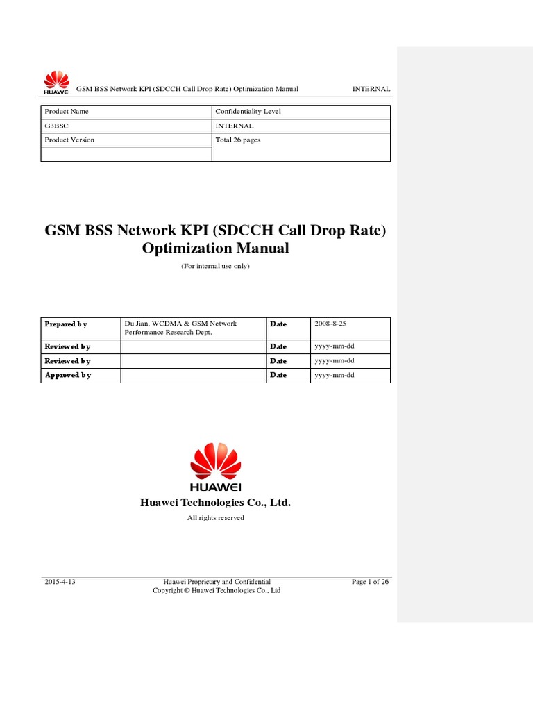 02-Huawei SDCCH Call Drop Optimization | PDF | Gsm | Electromagnetic ...