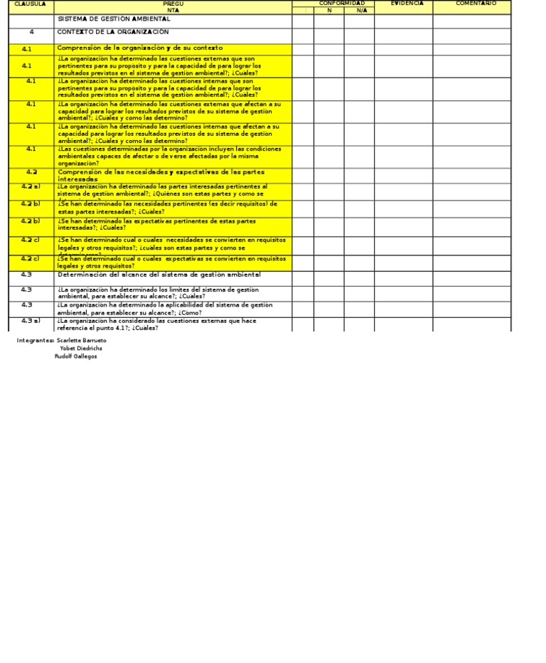 Lista de Chequeo ISO 14001 | PDF | Business | Science