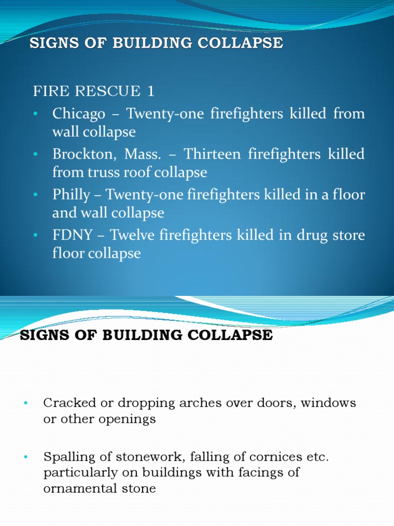 Signs of Building Collapse