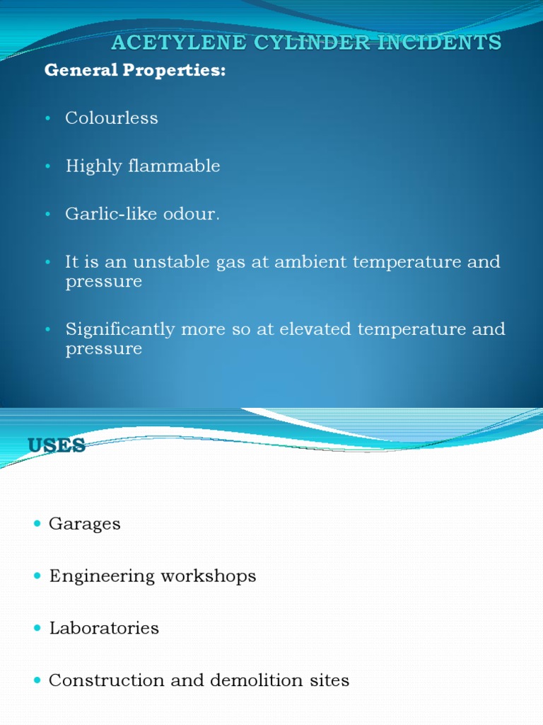 Acetylene Cylinder Incidents Firefighting Explosion