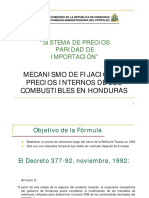 Sistema de fijación de precios de combustibles en Honduras