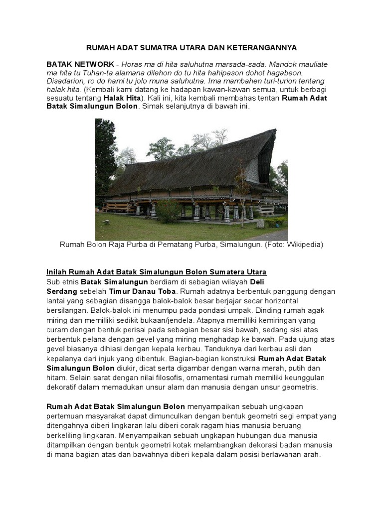60 Gambar Rumah Bolon Dan Penjelasannya Gratis Terbaru