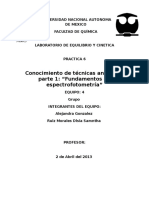 Conocimiento de Técnicas Analíticas Parte 1: "Fundamentos de Espectrofotometría"