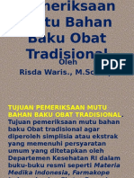 Pemeriksaan Mutu Bahan Baku Obat Tradisional