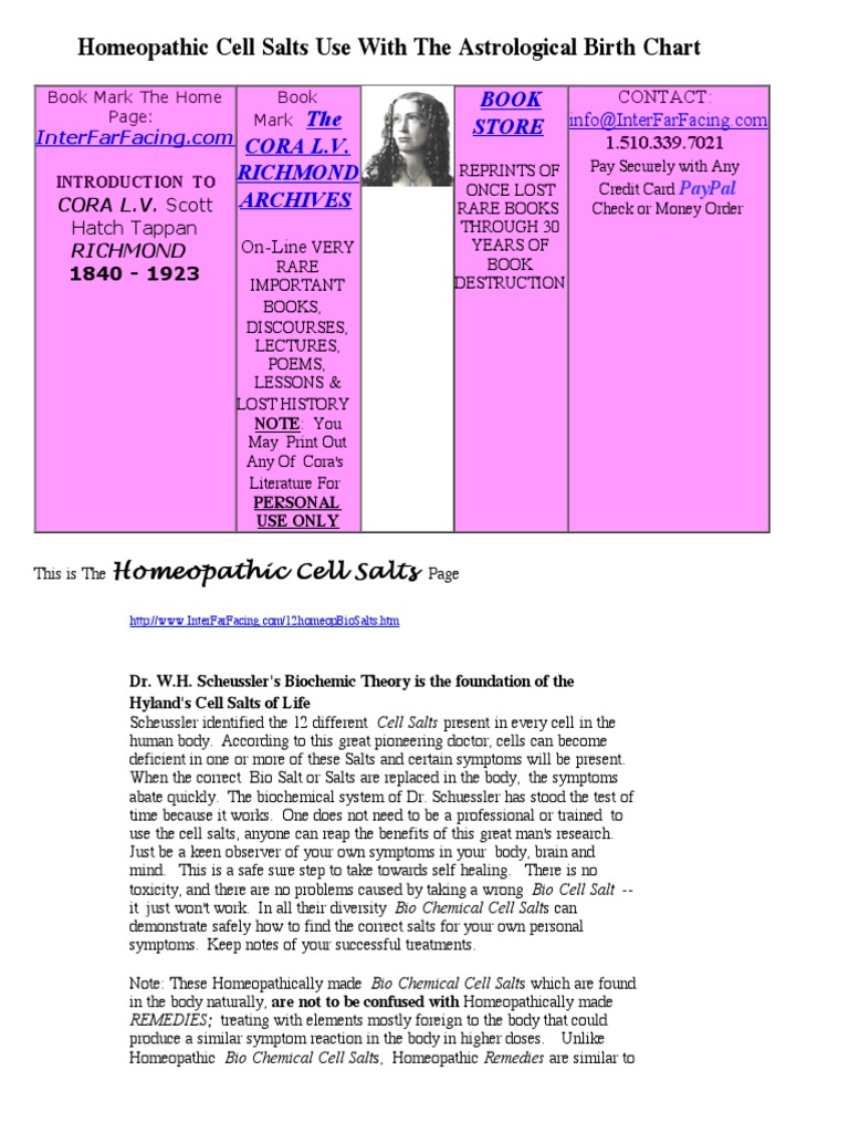 Cell Salts Use With the Astrological Birth Chart | Planets In Astrology