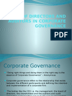 Role of Directors and Auditors in Corporate Governance