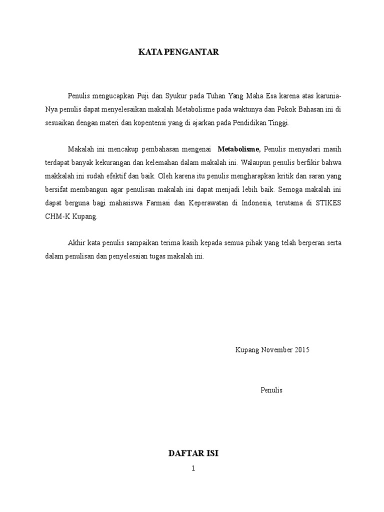 Makalah Tentang Metabolisme Doc