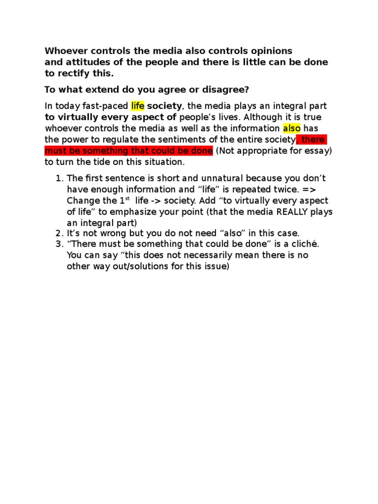 Media vocabulary list picture