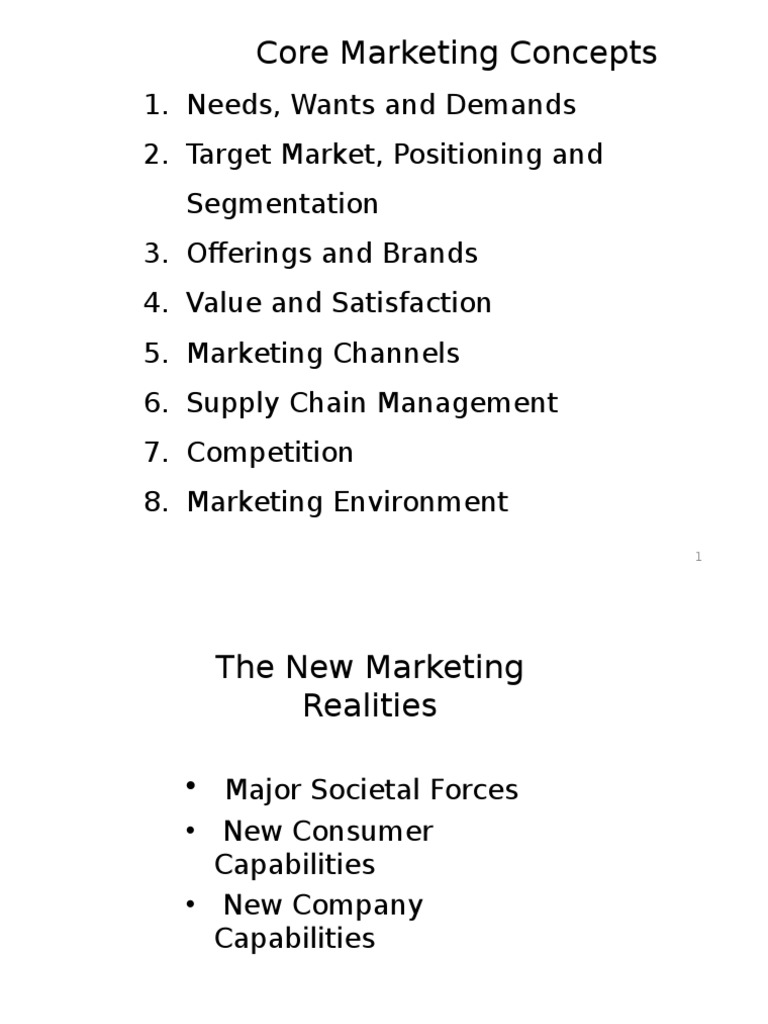 Marketing Concepts | PDF | Distribution (Business) | Market Segmentation