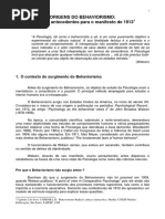 Origens Do Behaviorismo