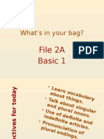 What's in Your Bag?: File 2A Basic 1