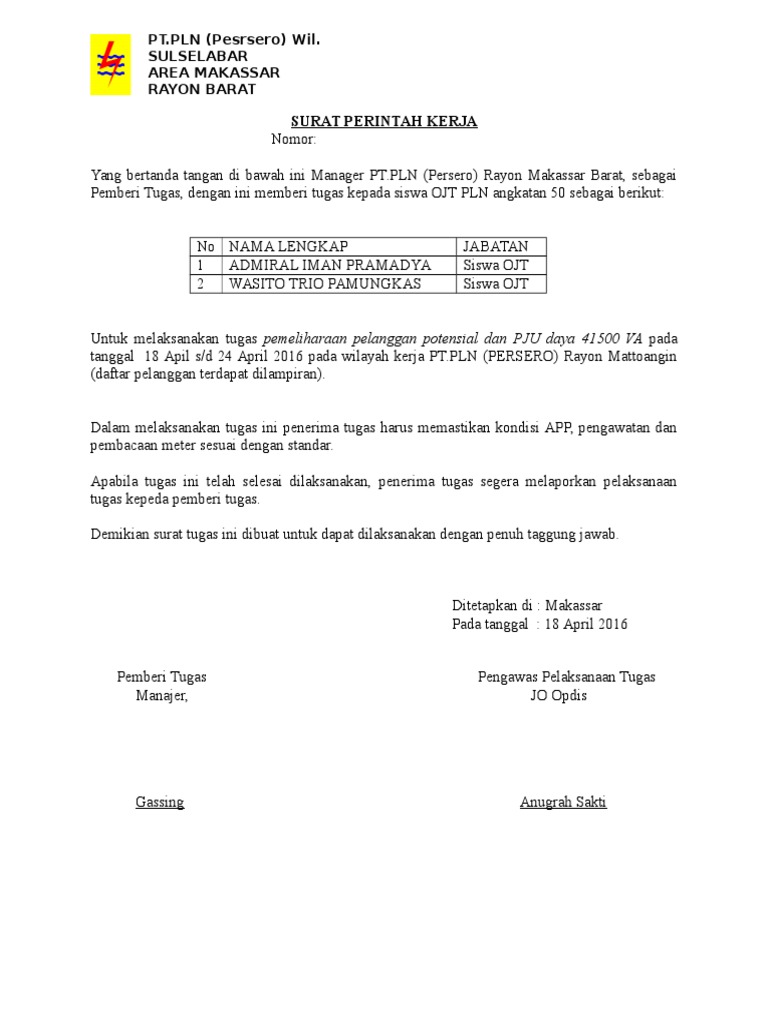 Surat Kuasa Surat Perintah