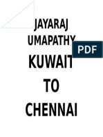 Kuwait To Chennai