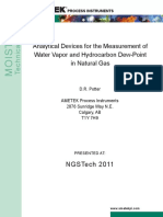 NGSTech 2011 Analytical Devices for the Measurement of Water Vapor and Hydrocarbon Dew-Point in Natural Gas