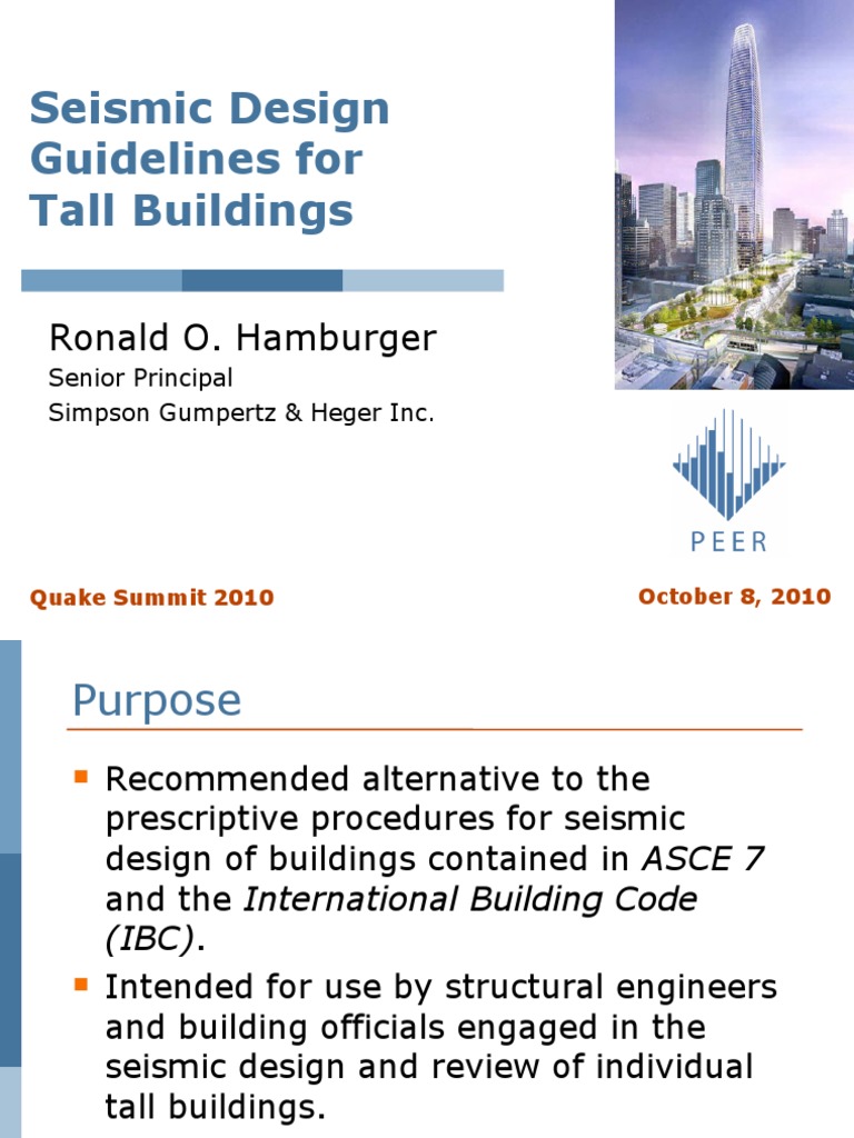 Seismic Design Guidelines For Tall Buildings | PDF | Risk | Elasticity ...