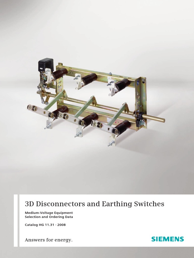 Catalogue 3d Disconnectors and Earthing Switches en | PDF | Switch | Relay