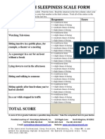 Epworth Sleepiness Scale Form: Total Score