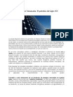 La Energía Solar en Venezuela. Escrito Por Alexis Romero