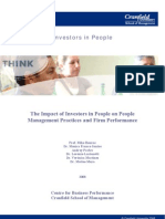 Investors in People - The Impact of Investors in People On People Management Practices and Firm Performance