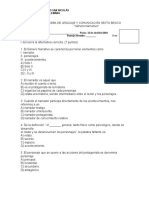 Prueba de Lenguaje y Comunicación Sexto Básico