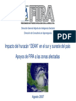 Impacto Del Huracan DEAN en El Sur y Sureste Del País Apoyos de FIRA a Las Zonas Afectadas