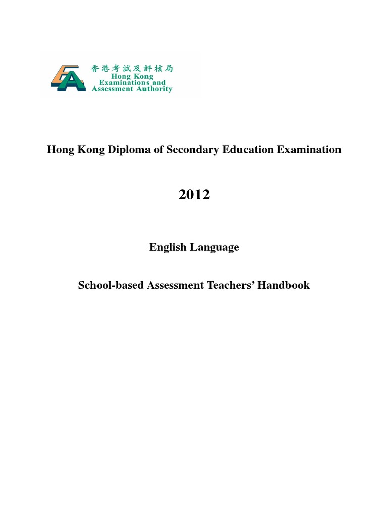 SBA Handbook ENGLISH PDF Educational Assessment Test (Assessment)