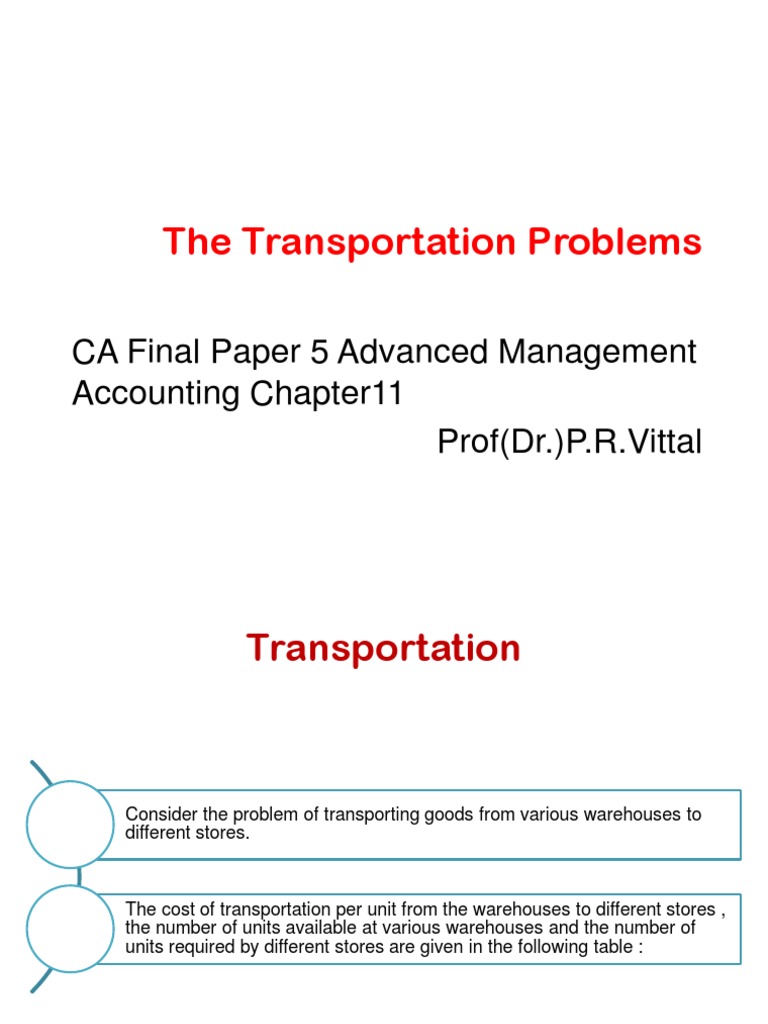 The Transportation Problem | PDF | Mathematical Optimization | Human ...