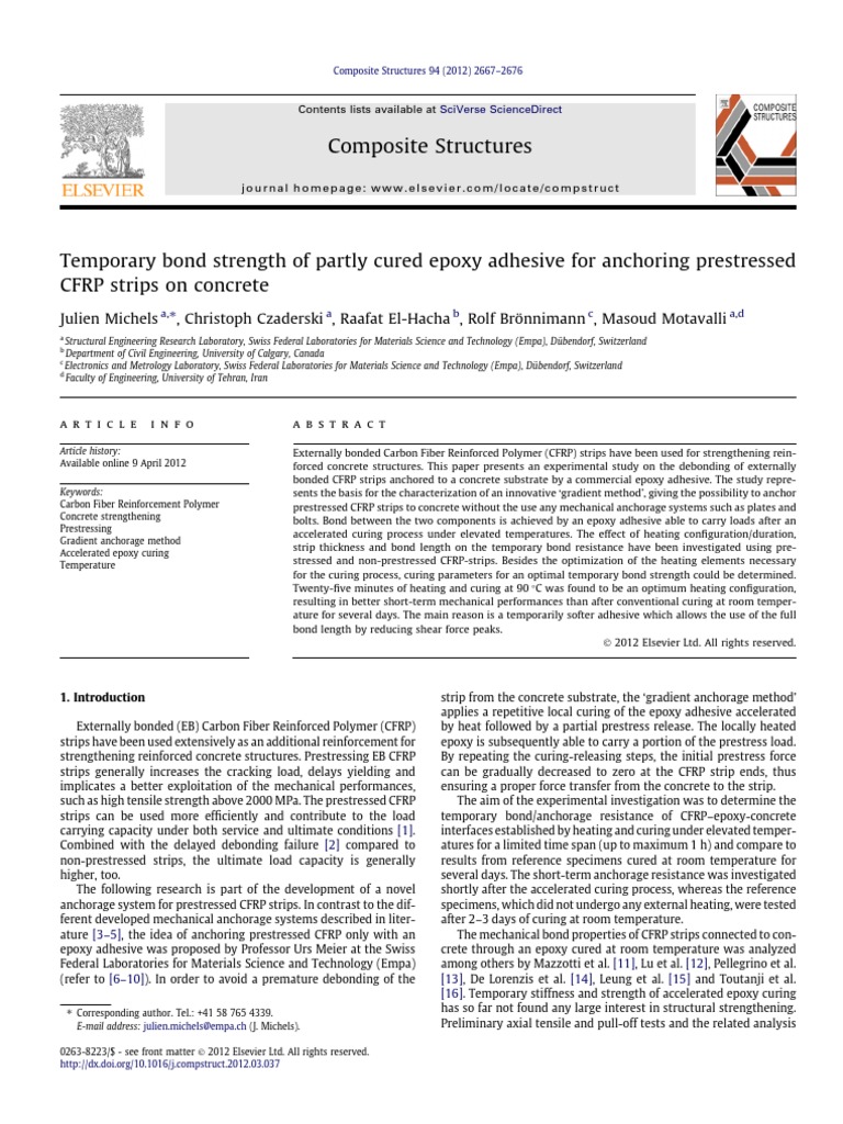 Temporary Bond Strength of Epoxy Adhesive | PDF | Adhesive | Epoxy