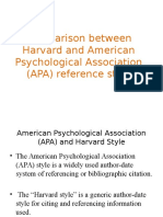 Comparison between Harvard and American Psychological Association (.ppt