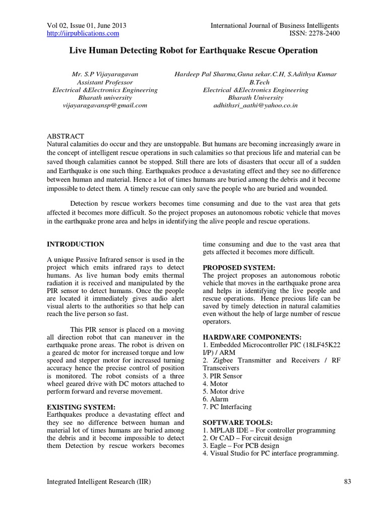 Human Detection Robot | PDF | Microcontroller | Electronic Engineering